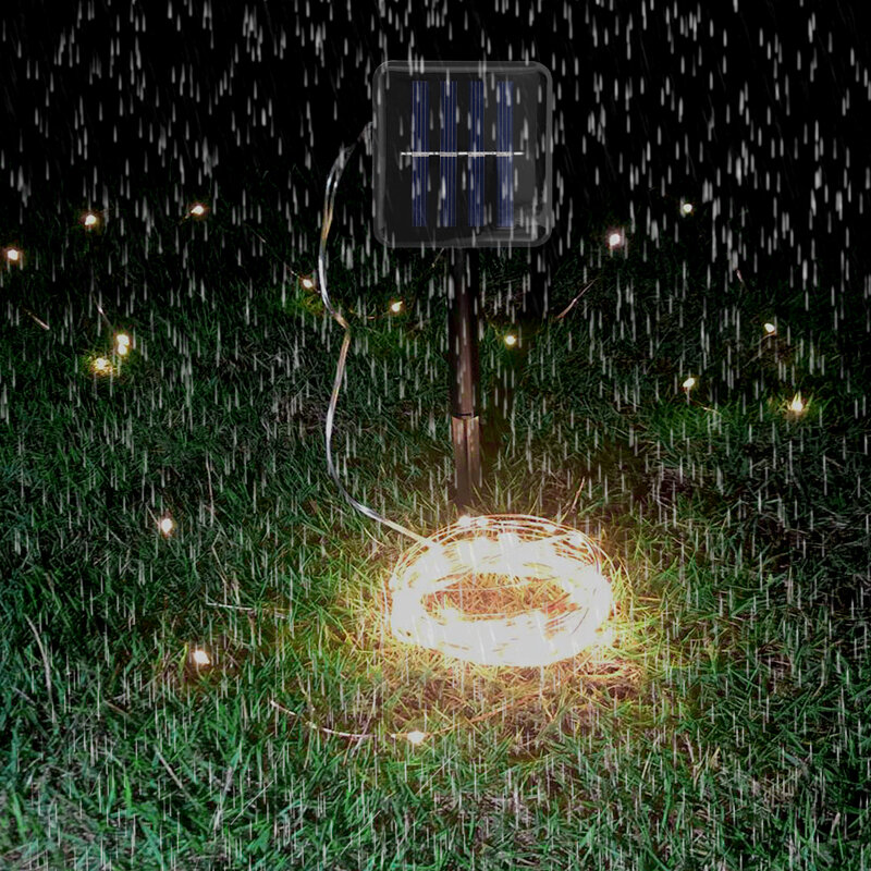 Corda solar luzes de fadas 8 modos 10m 20m 30m à prova dwaterproof água ao ar livre guirlanda lâmpada energia solar natal para a decoração do jardim