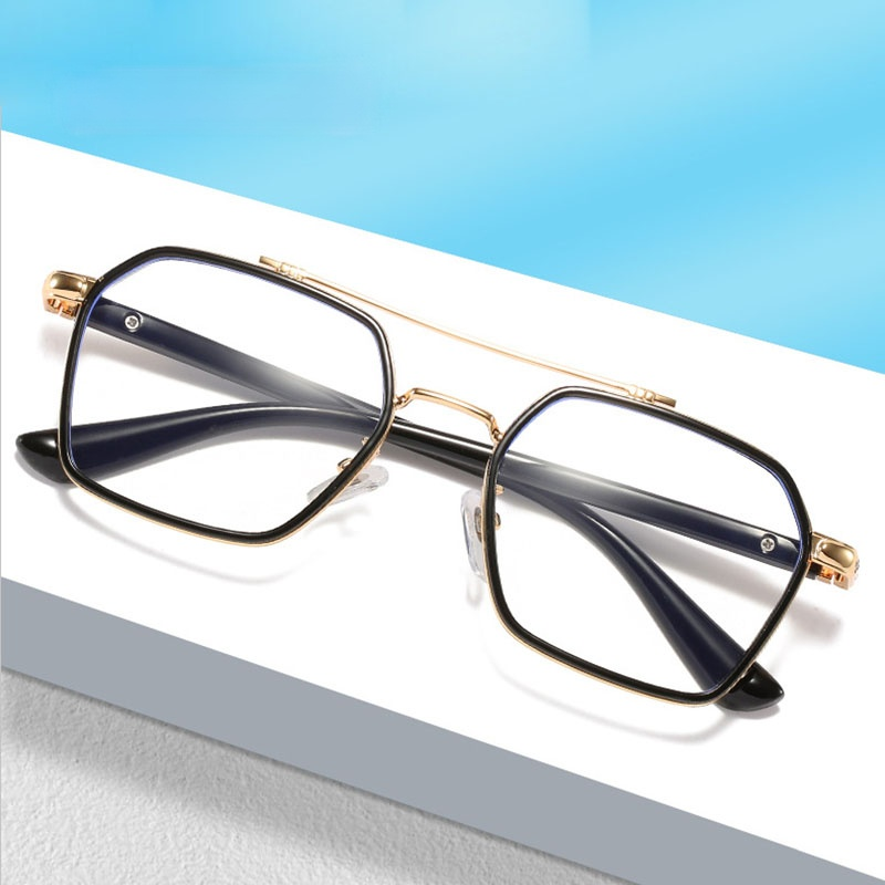 Montura de gafas cuadradas con luz azul Retro, montura de gafas ópticas populares Ins