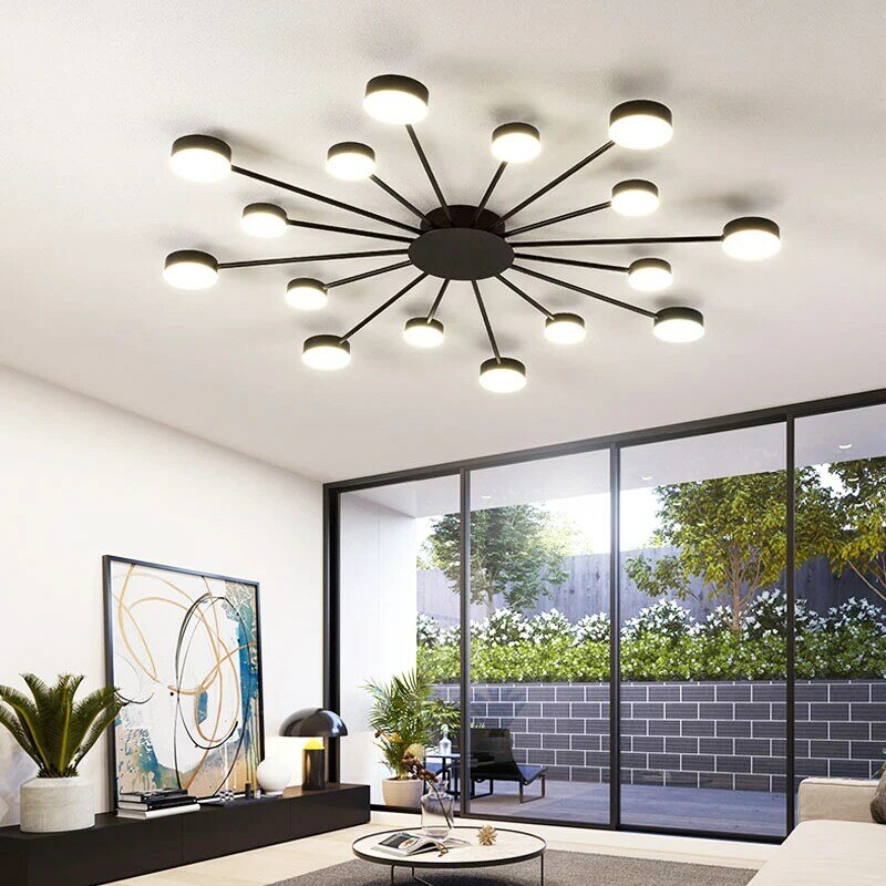 Lámpara de techo LED dorada moderna para sala de estar, dormitorio, hotel, villa, apartamento, restaurante, iluminación al por mayor