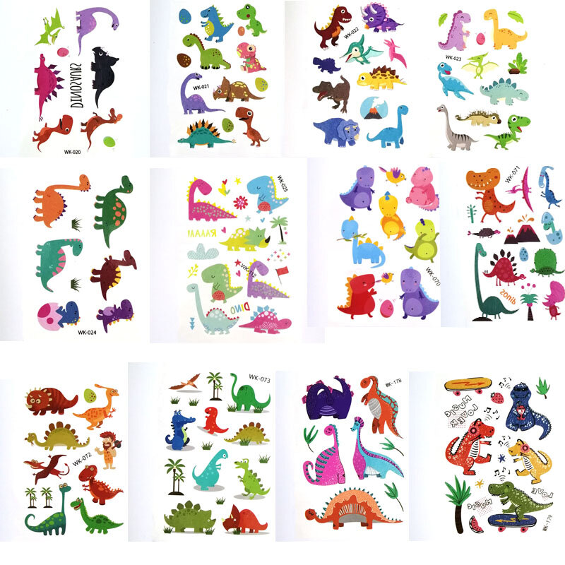 30 pçs/lote adesivos bonitos das crianças dos desenhos animados animais tatuagem adesivos temporária tatuagem pasta