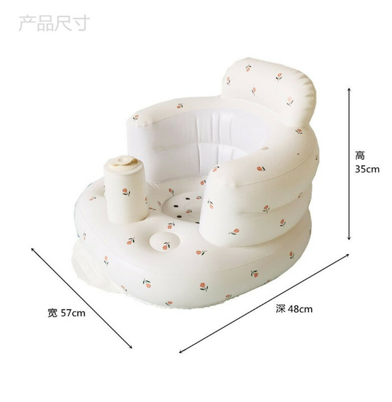 Kursi PVC Sofa Kamar Mandi Tiup Anak-anak Bayi Multifungsi Kursi Makan Malam Belajar Bangku Mandi Portabel Bayi Luar Ruangan
