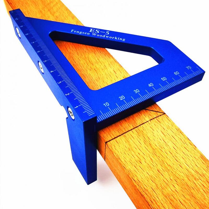 スクライブ定規スムーズエッジ便利な金属平方測定テンプレートツール男性のための90度正方形測定ツール