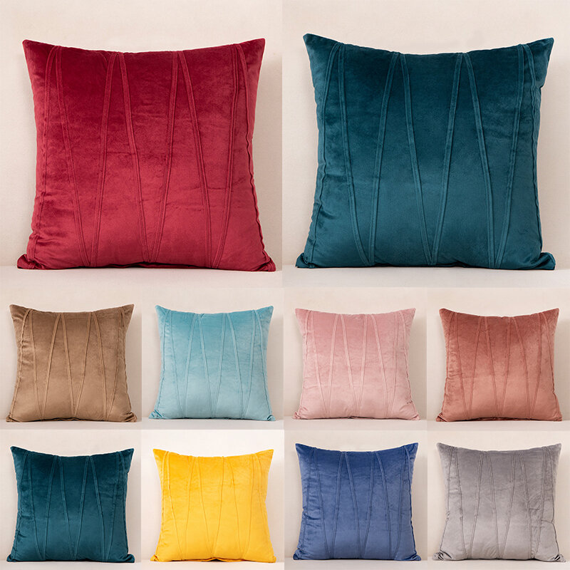 Velvet Cushion Cover Candy Color Pillowcase Cojines Decor Living Room Sofa Throw Pillows Cover Home Decorative Pillowcase