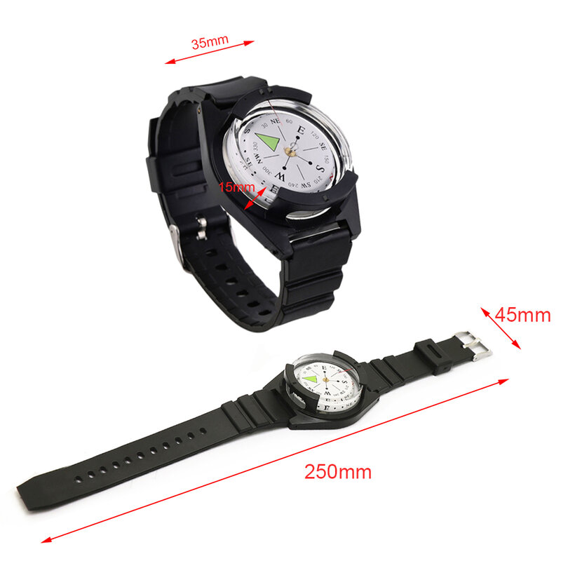 Tactical Wrist Compass Mini Outdoor Adventure Watchband Wrist Mount Compass Waterproof Camping Fishing Hunting Accessories