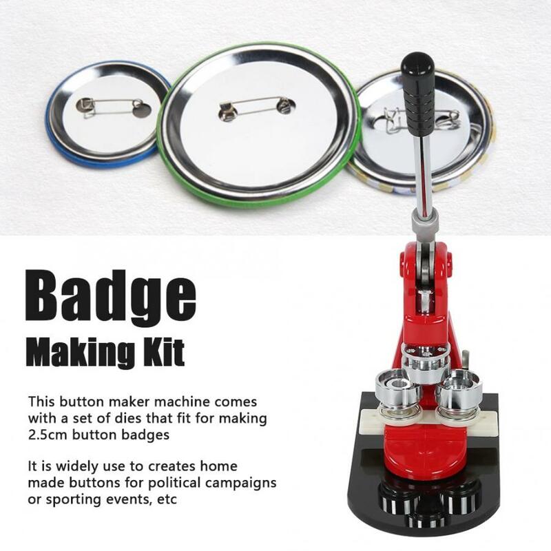 Odznaka ekspres maszyna 1 zestaw 25 mm przycisk Maker odznaka dziurkarka z 1000 części Cutter przycisk maszyna do robienia przycisk Maker