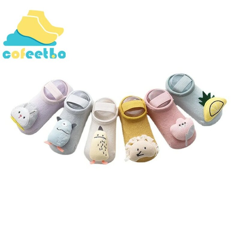 Cartoon Baby Floor Socks Anti-slip Cotton Soft Breathable for Newborn Infant Toddler Short Socks Cute Animal Autumn Foot Socks