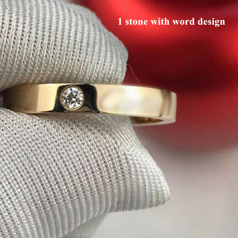 여성을 위한 사랑 반지 골드 커플 반지 패션 크리스탈 나사 스테인레스 결혼 반지 남성 선물 여성 액세서리 펑크