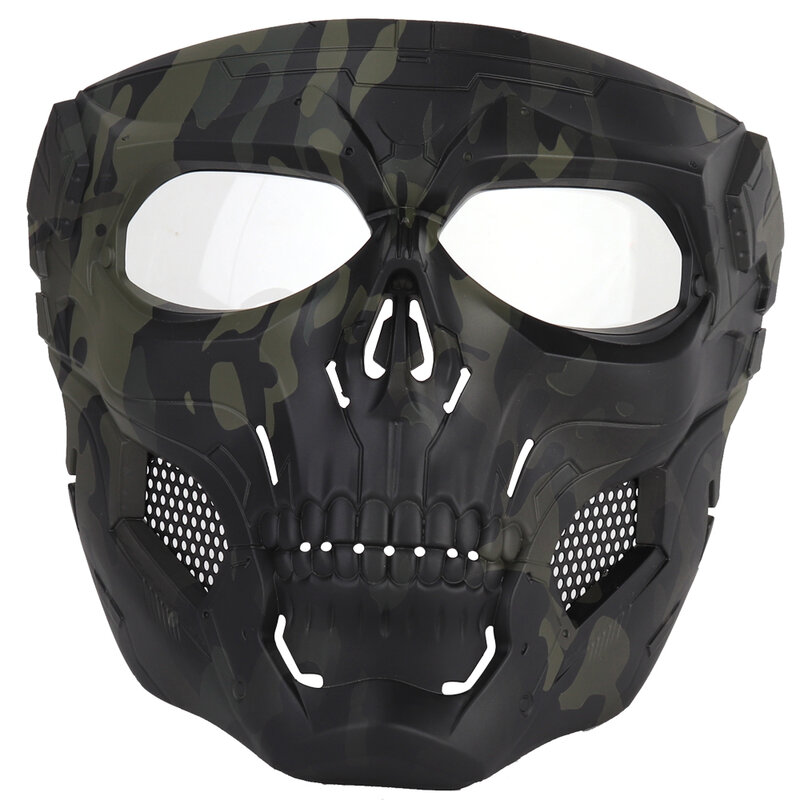 ยุทธวิธี Skull Full Face Paintball หน้ากาก Airsoft Cool Facial ป้องกันเกียร์อุปกรณ์สำหรับใบหน้าจมูก Guard