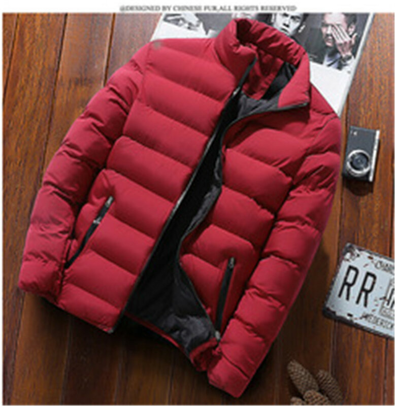 メンズスタンドカラー,高品質の暖かい冬のジャケット