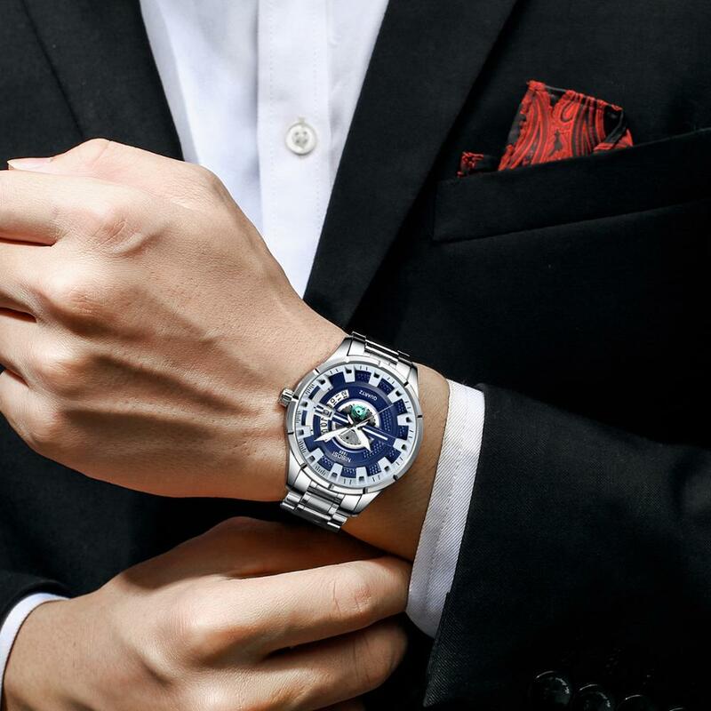 Nibosi relógios masculinos de negócios da marca superior dos esportes relógios aço inoxidável simples vestido moda quartzo masculino relogio masculino