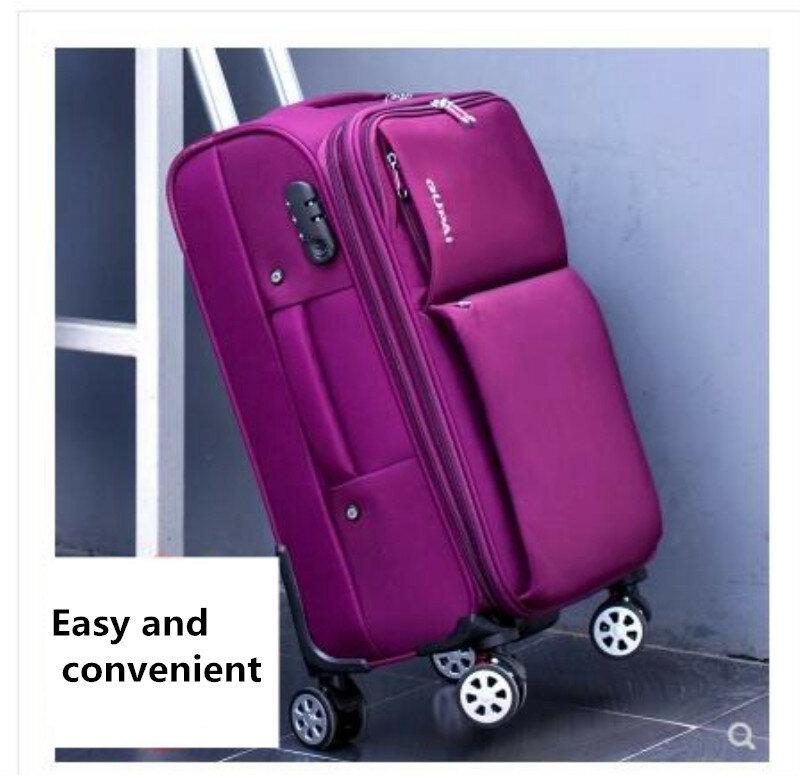 Oxford przędzenia walizka, lekki bagaż, rolling bagażu podróży, uniwersalne koło tułowia, stylowa torba na kółkach przypadku, 20 "cal wejścia na pokład