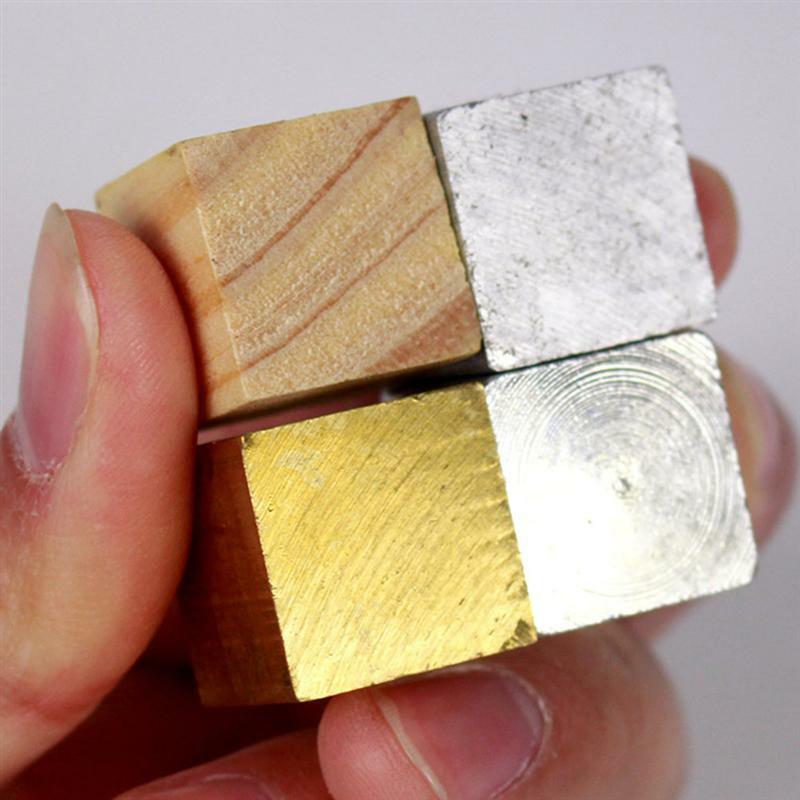 4 pces bloco de madeira cubo de cobre cubo de ferro bloco de alumínio ciência educação produto