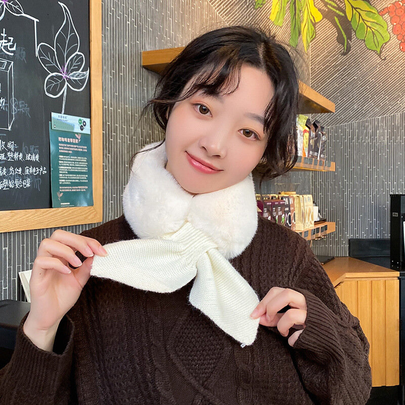 2022 novo lenço de inverno feminino nova cruz tricô neckerchief feminino coreano ins macio e quente pescoço proteção cachecol atacado