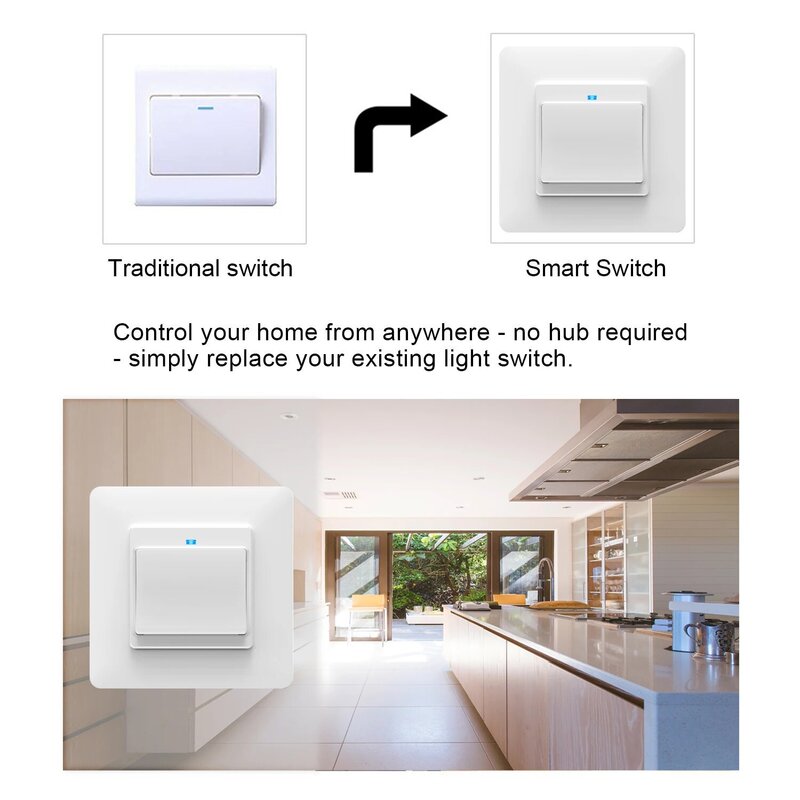Wifi Smart Wall Light Switch Stop Push Button De Uni Eropa Smart Hidup Tuya Remote Kontrol Nirkabel Bekerja dengan Alexa google Home