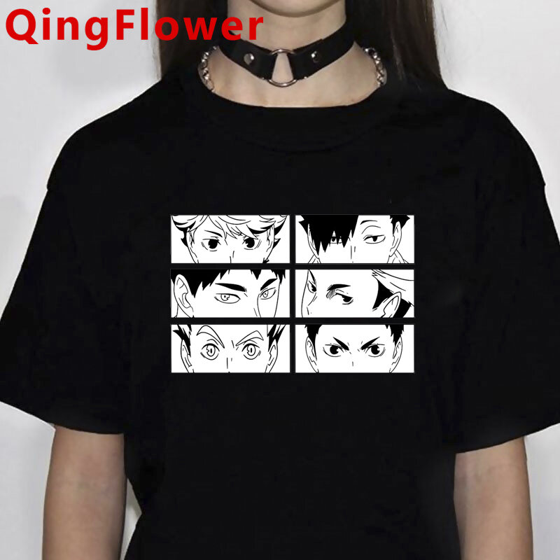 Camiseta feminina, anime japonês oya oya oya haikyuu, para o verão, camiseta de desenhos animados karasuno kawaii alto gráfico