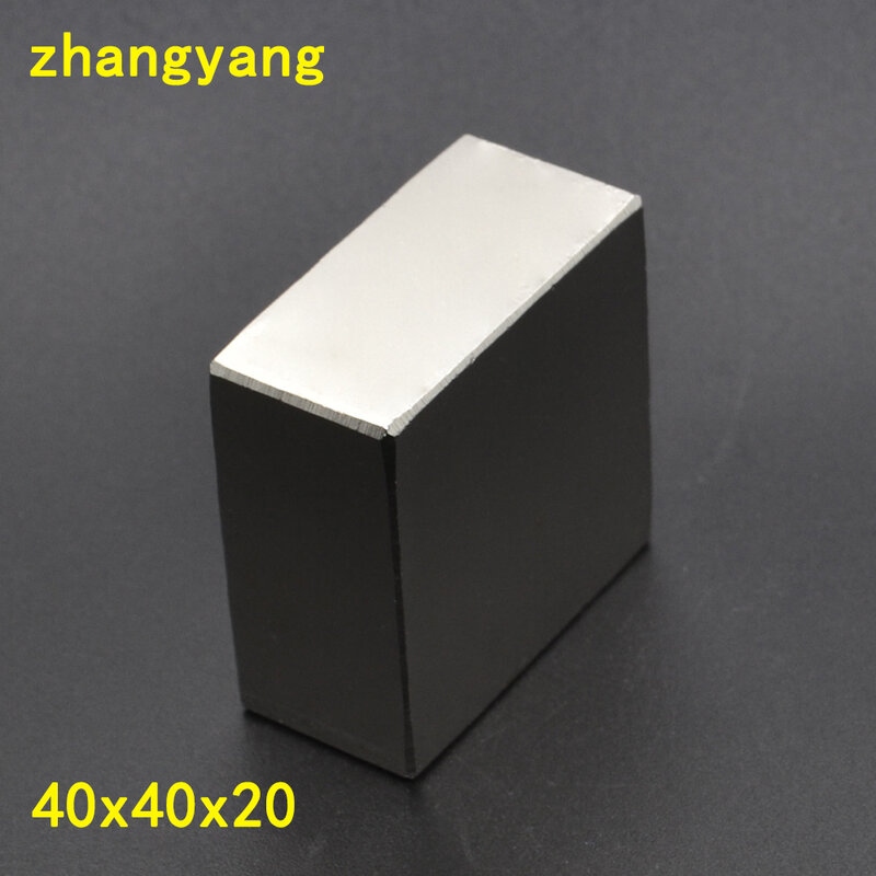N52 1 sztuk blok 40x40x20mm Super mocny silny magnes ziem rzadkich magnes ndfeb magnesy neodymowe 40x40x20 40*40*20
