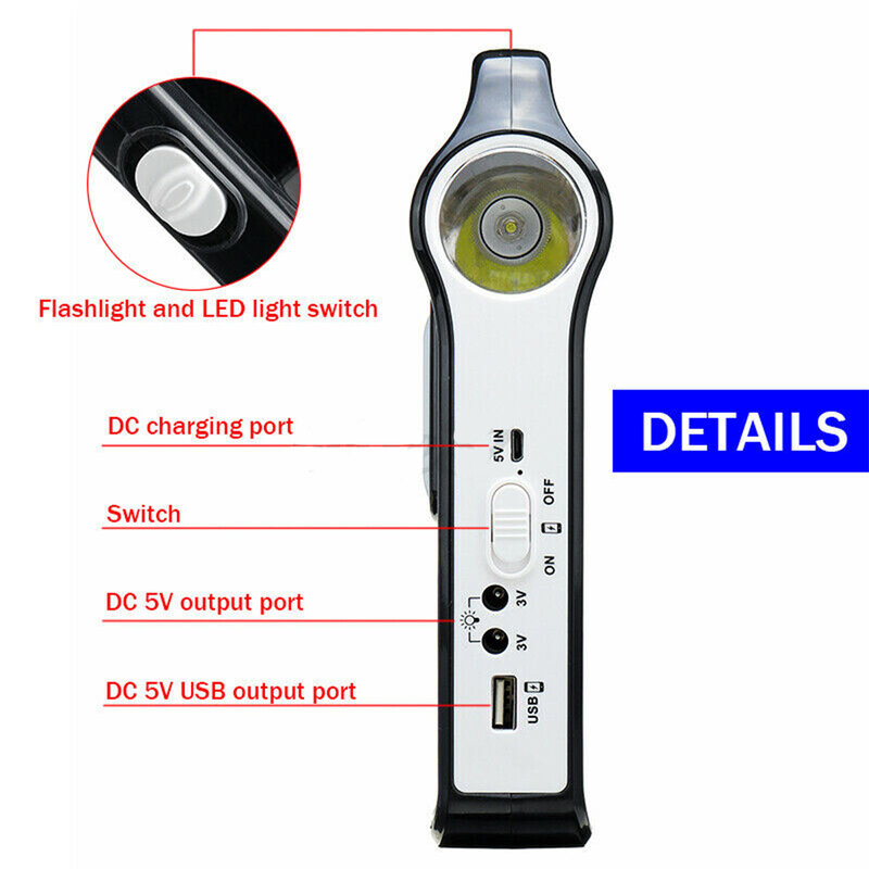Caricatore USB portatile ricaricabile del sistema del generatore di energia del pannello solare ricaricabile 6V con illuminazione della lampada Kit del sistema di energia solare domestica