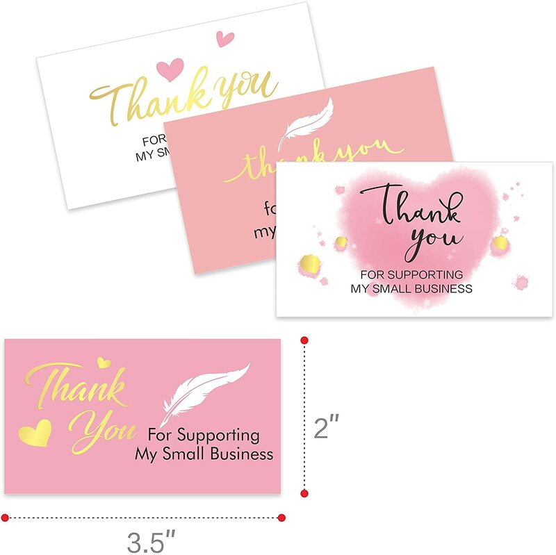 10 قطعة البرنز شكرا لكم لدعم بلدي بطاقات الأعمال الصغيرة شكرا بطاقة المعايدة التقدير بطاقة حزمة هدية ديكور