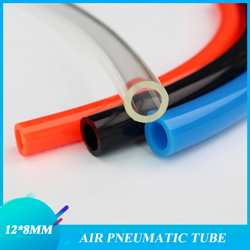 Tubo de tubo de aire de PU de 1m manguera neumática de plástico tubo Flexible 12*8mm multicolor rojo azul negro claro