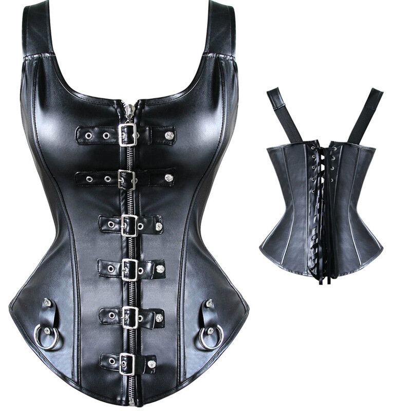 Palace-cinturón Sexy de cuero con hebilla de diamante, Correa ancha para el hombro, estilo gótico, negro, de talla grande, S-6XL