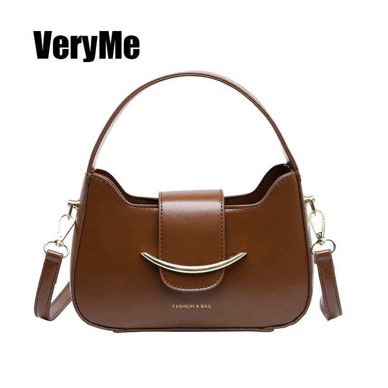VreyMe Solid Color Retro Shoulder Bags For Women Luxury Design Crossbody Pack High Quality PU Leather Hand Bag 2021 Bolsos Mujer