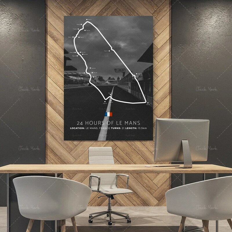 Картина на холсте, современный гигантский постер 24H Le Mans circuit