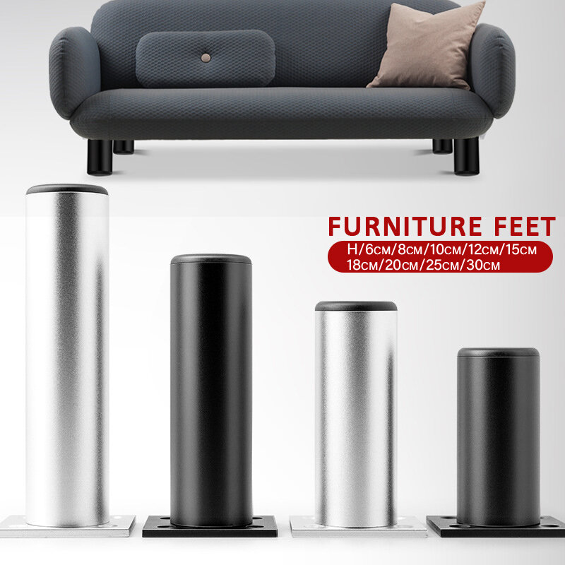 Pies de muebles de aleación de aluminio, patas de soporte ajustables para silla de escritorio, reemplazo de muebles, 1 pieza, 6-30cm