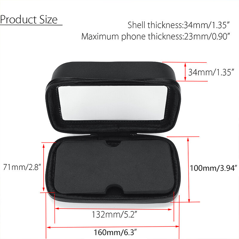6.3 inch Sun Visor Bike Motorcycle Phone Holder Bag Waterproof Bicycle Handlebar Stand Mount Pouch Motorbike Mobile Support Case