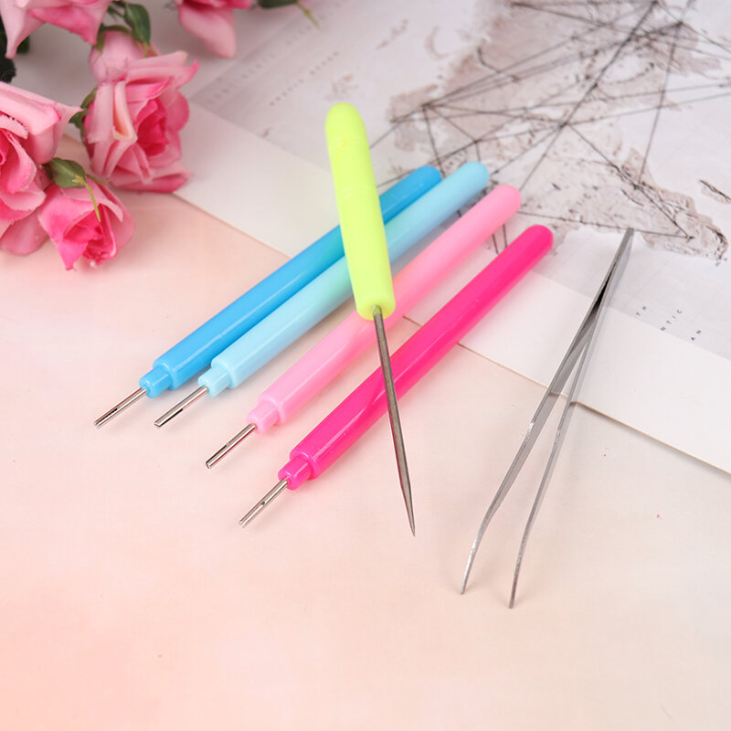 1/2/3/6Pcs Paper DIY Set Quilling Paper Tools Tweezer Needle Pins Slotted Pen Tool Kit