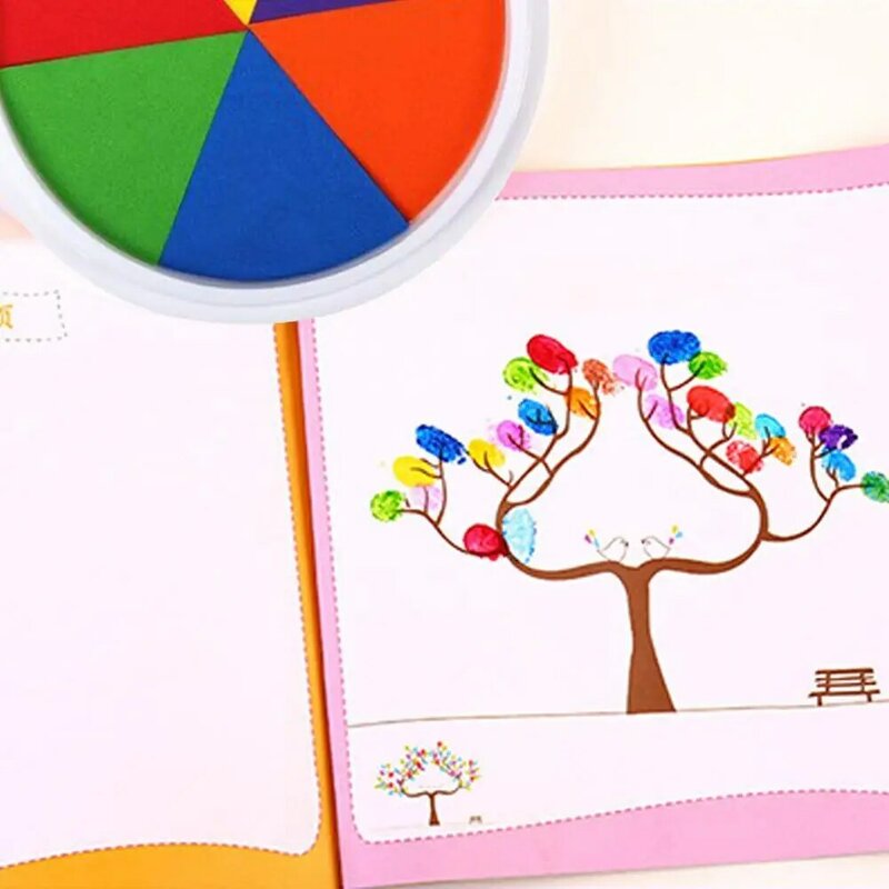 Tampons encreurs colorés pour enfants, 6 couleurs, DIY bricolage, peinture au doigt, dessin, jouet amusant, artisanat, Graffiti, enfants