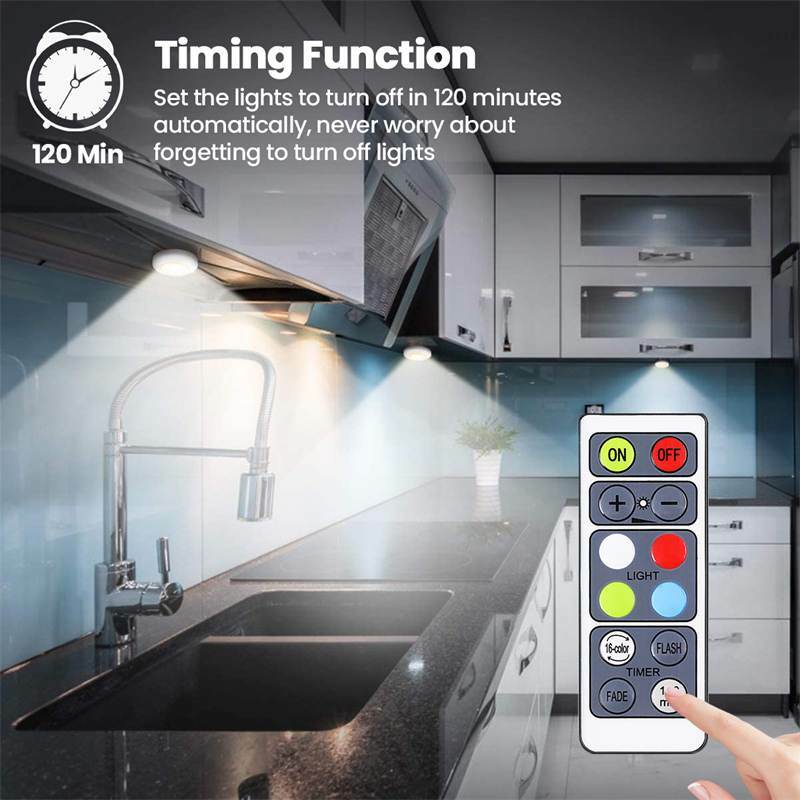 6/12PCS ตู้ Light หรี่แสงได้ Touch Sensor RGB LED Night โคมไฟแบตเตอรี่รีโมทคอนโทรลเหมาะสำหรับห้องครัวบันได
