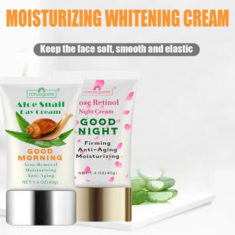 Aloe Vera Snail Rose Retinol Night Cream Essence Whitening Anti-Aging Moisturizing I7S9