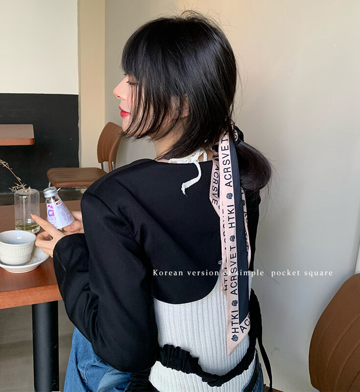 Jedwabny szalik pasma włosów dla kobiet 2021 nowy koreański styl stroik francuski styl Retro łatwe dopasowanie do związywania włosów wstążka moda