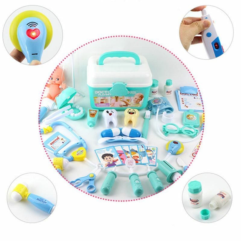 44 pçs/set meninas role play médico jogo medicina simulação dentista tratar dentes fingir jogar brinquedo para a criança do bebê crianças