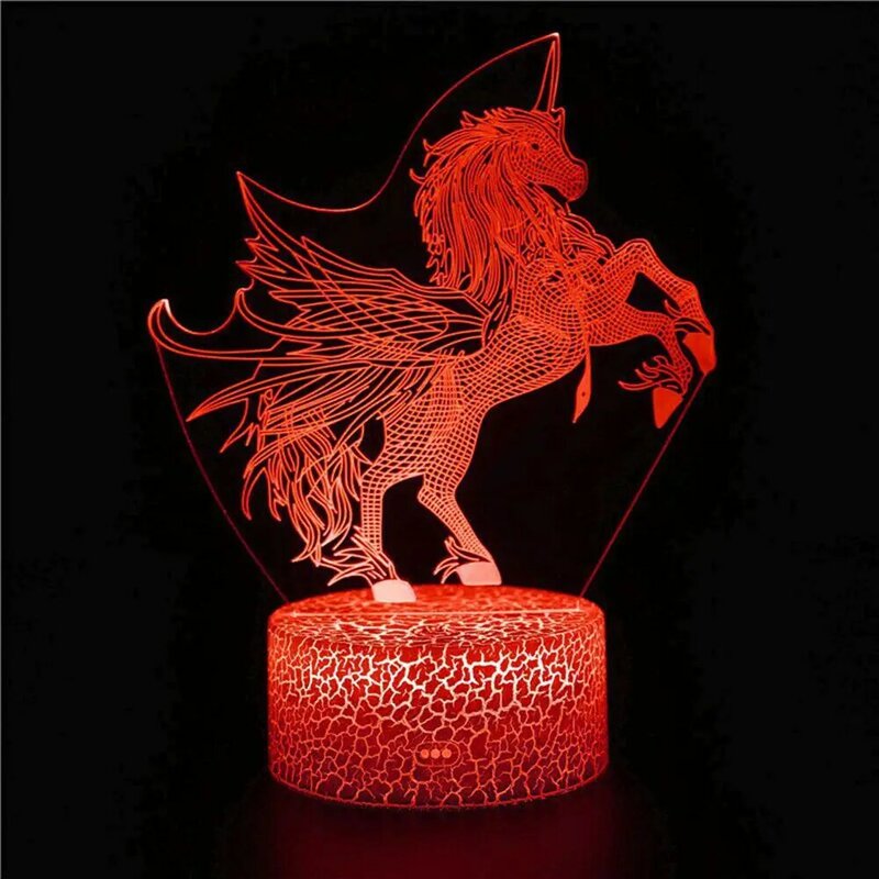 3D night light INS creative gift for angel unicorn children kawaii Nordic cartoon decoration children men and women couples