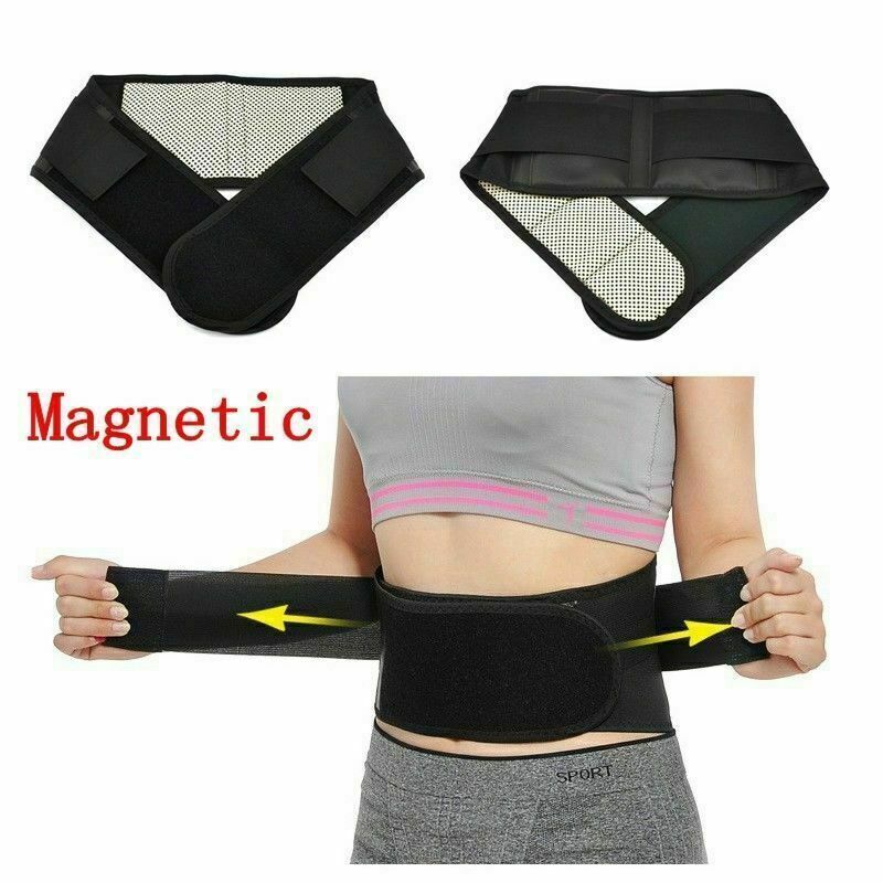 Hirigin Adjustable Tourmaline Self-heating Magnetic Therapy Waist Belt Lumbar Support Back Waist Support Brace