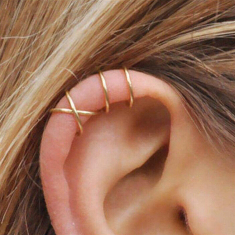 12 pçs/set moda orelha punhos clipe de folha brincos para alpinistas não piercing falso cartilagem brinco acessórios presente