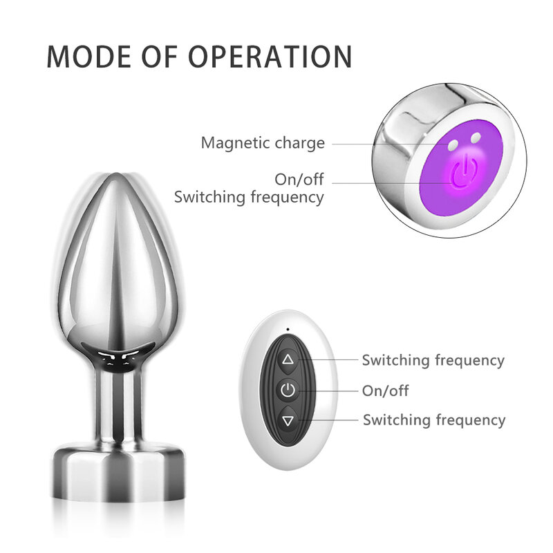 Plug anale con Push 7 modalità di vibrazione giocattolo anale per uomini massaggiatore prostatico giocattoli del sesso con giocattoli anali vibratore telecomando per 18