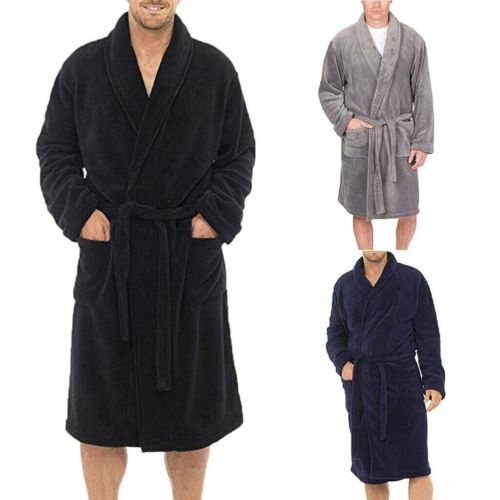 Bata de franela con cuello en V para hombre y mujer, chal de felpa de manga larga, Kimono cálido, informal, invierno, 2021