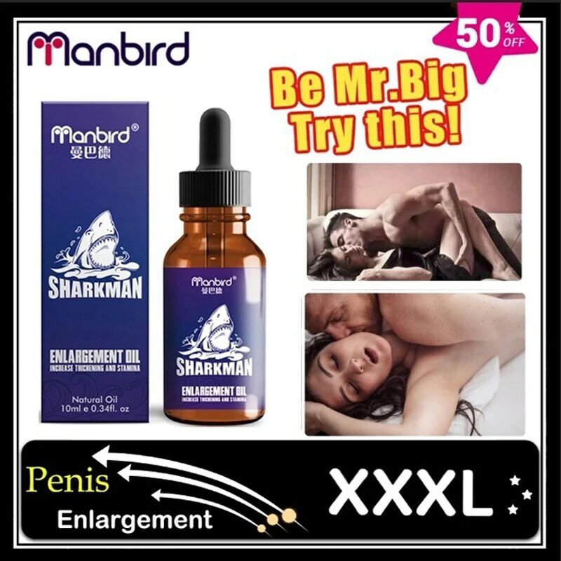 Manbird-aceite de masaje para el crecimiento del pene, aceite esencial para agrandar el pene, mejora la erección, cuidado de la salud