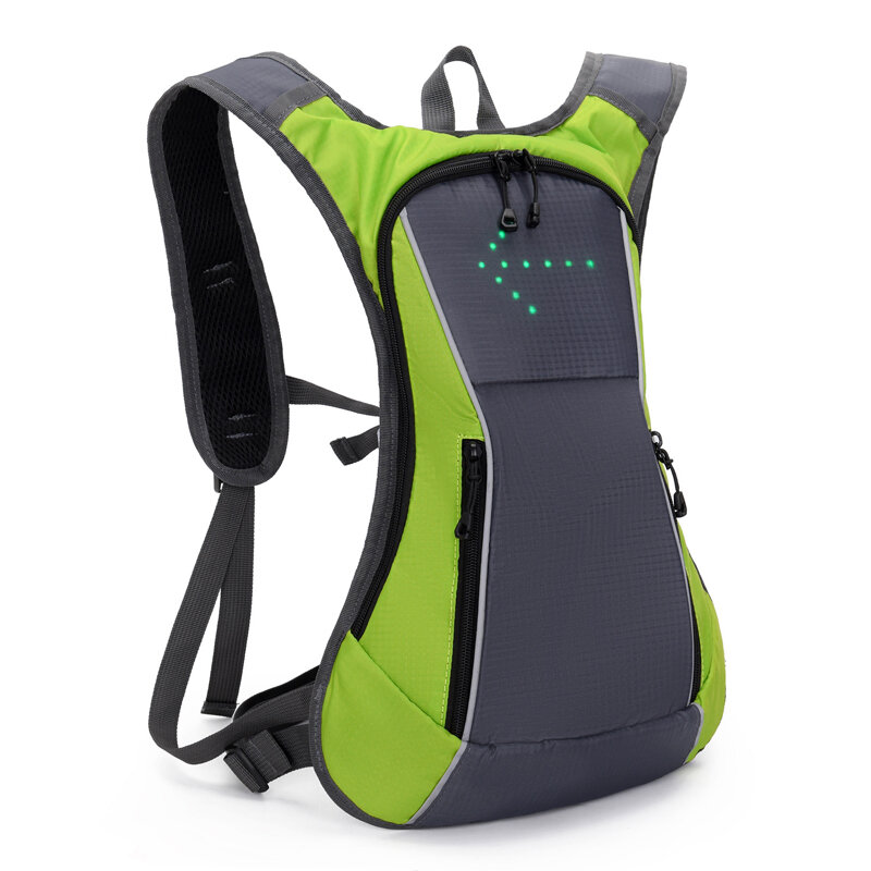 LED Bicycle Backpack 15L Ultralight Cycling LED Safety Wireless Backpack Breathable Reflective LED Remote Backpack