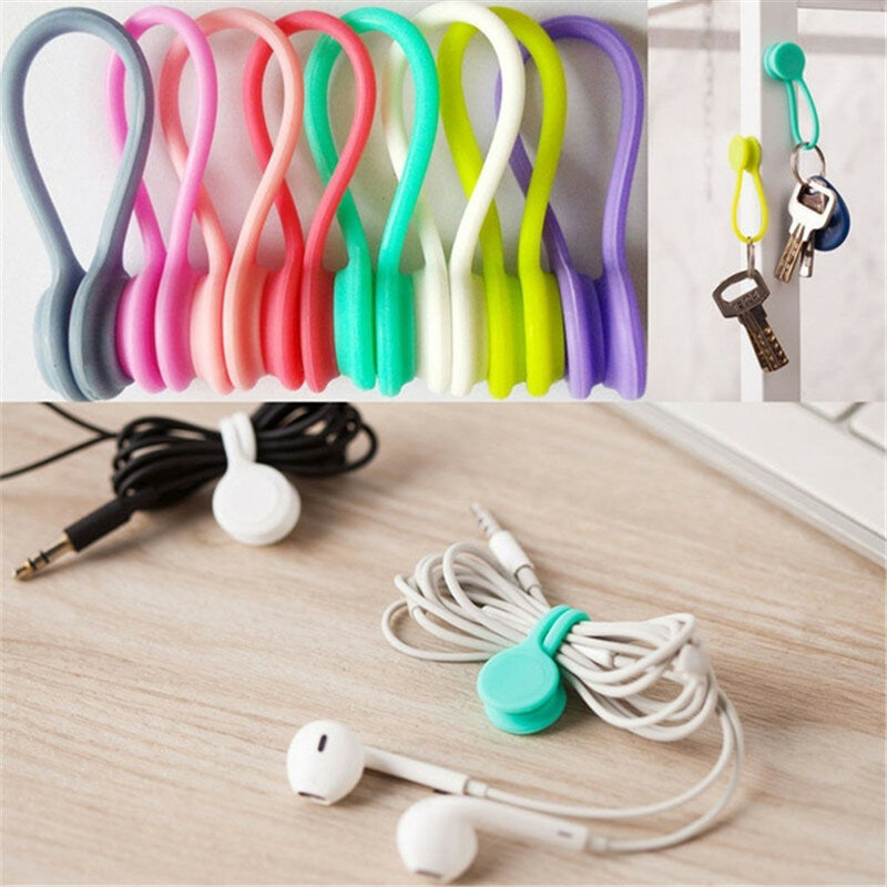 3pcs Multifunction Magnetic Earphone Cord Winder Cable Holder Organizer Clips