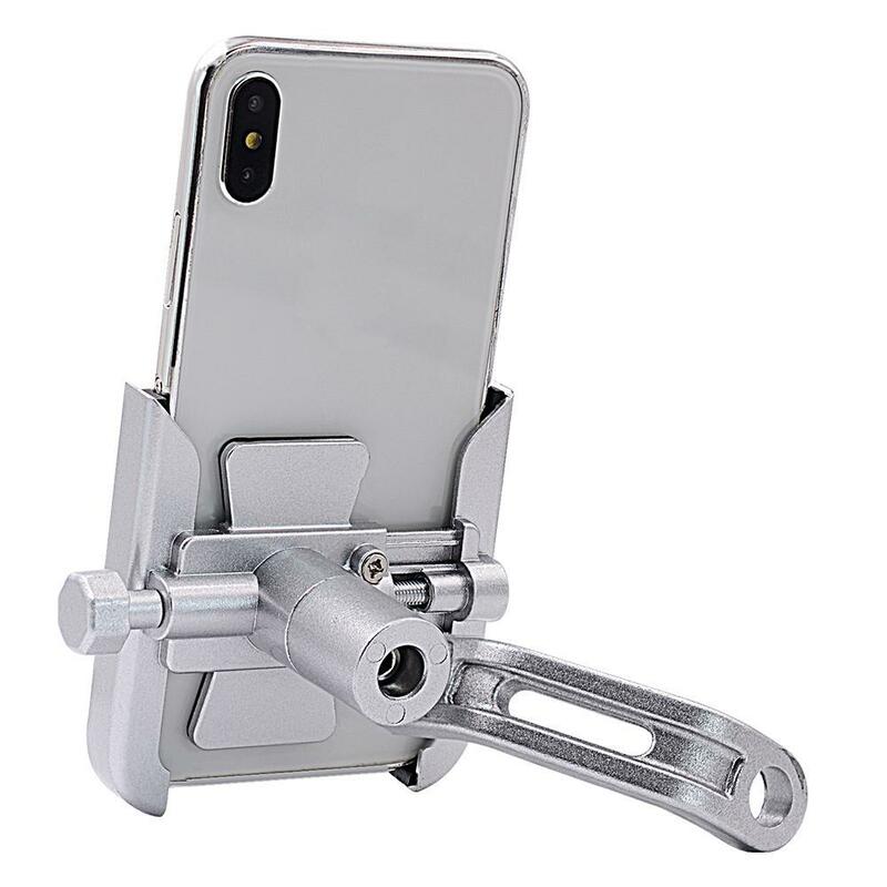 อลูมิเนียมอัลลอย360องศาโทรศัพท์มือถือรถจักรยานยนต์นำทางสำหรับ4-6.5นิ้วสมาร์ทโฟน