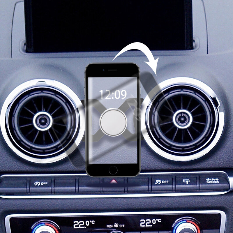 Apropriado para audi a3 s3 8v universal titular do telefone do carro buraco de escape suporte do carro 360 ° rotatable suporte gps móvel acessórios