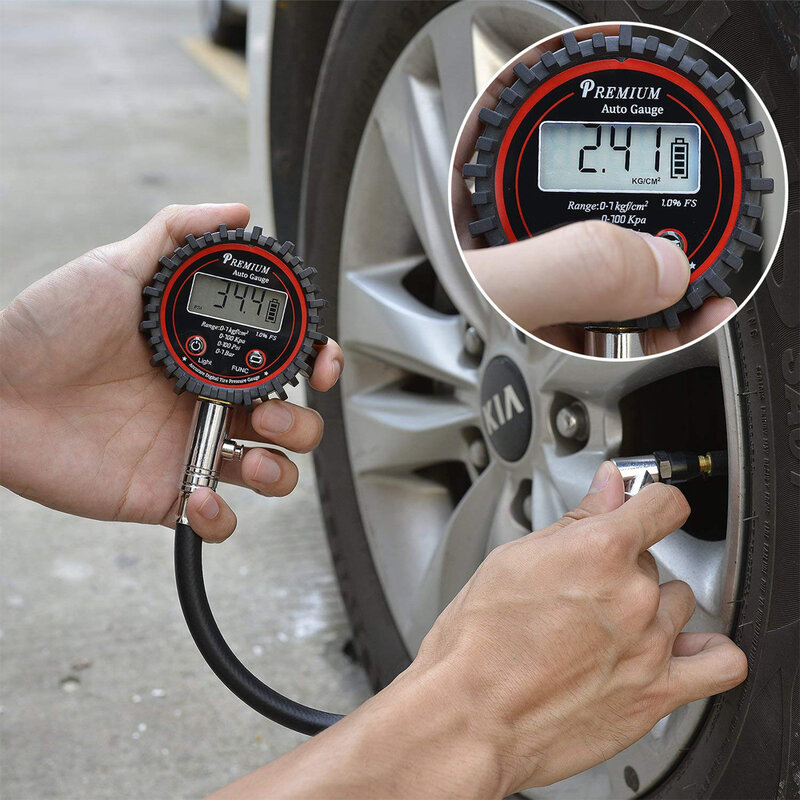 100PSI LCD Digital Automobil Reifen Luft Manometer Meter Auto Motorrad Lkw Reifen Barometers Manometer Luftdruck Tester