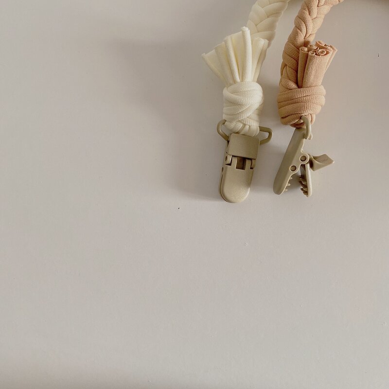 Prendedor de chupeta de algodão colorido bebê feito à mão, garfo anti-queda, 2021