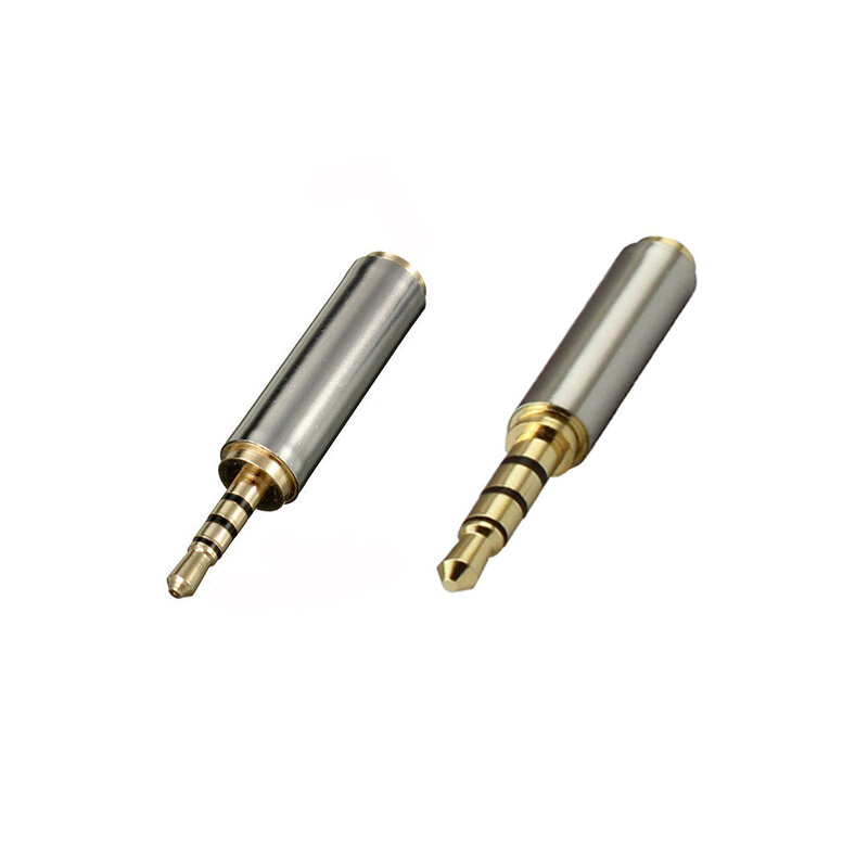10 pçs de alta qualidade adaptador de ouro áudio estéreo adaptador plug converter fone de ouvido jack 3.5mm a 2.5mm 2.5mm a 3.5mm atacado