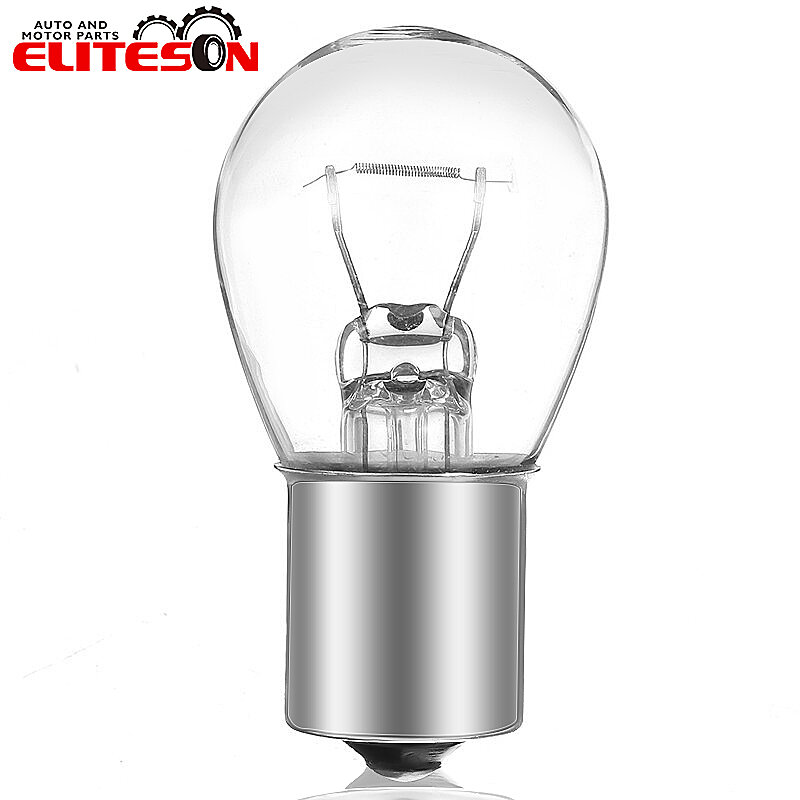 Eliteson-bombillas halógenas S25 para intermitente de coche, luces de freno de 12V, color amarillo, Luz Ámbar, BA15S 1156