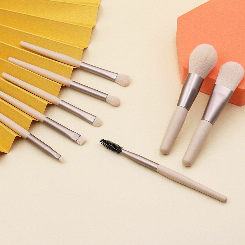 8 Mini Holz Griff Make-Up Pinsel Set Morandi Tragbare Make-Up Pinsel Weiche Haar Make-Up Werkzeug Pinsel