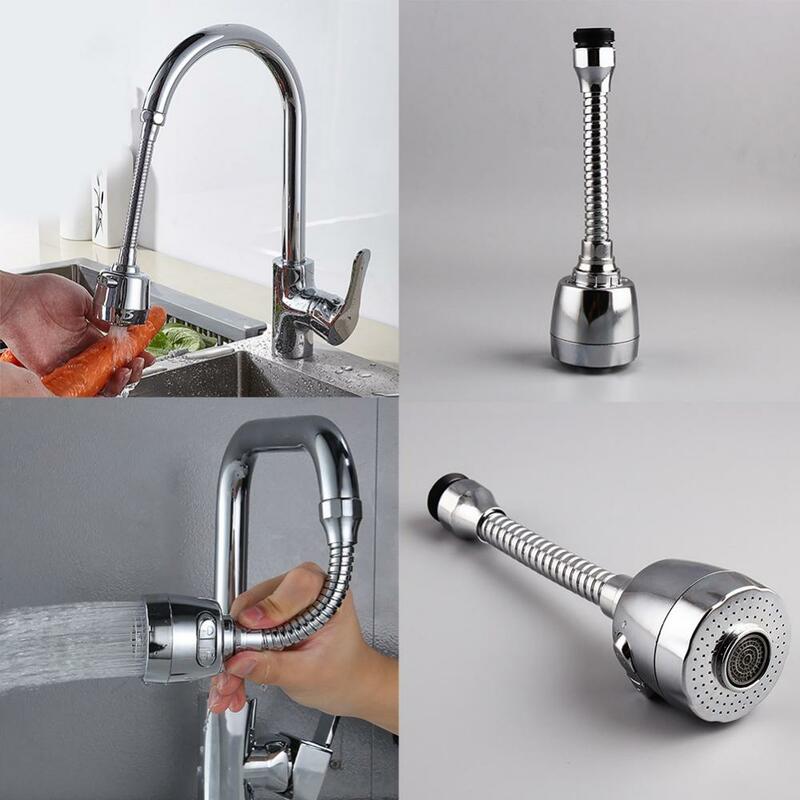 360 Degree Flexible Nozzle Spout Water Saving Kitchen Sink Tap Faucet Extender